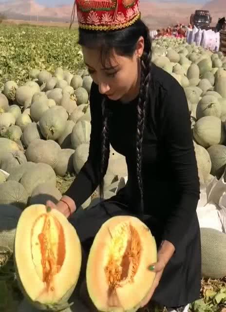 新疆妹妹吃瓜,一场味蕾与视觉的盛宴