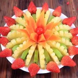 水果拼盘吃瓜菠萝,甜蜜瓜果与菠萝的完美邂逅